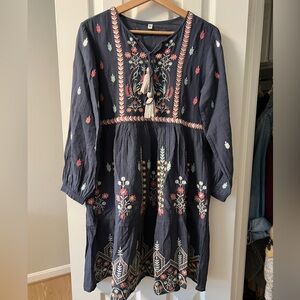 Embroidered Boho spring Dress